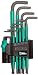 Image of Wera Stainless 3950 PKL/9 Ball-point Metric Hex-Plus Ergonomic L-Key Set with Two-Component Storage Clip, 9-Piece (part#: 5022720005)
