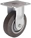 RWM Casters Economical Pneumatic Plate Caster, Rigid, Rubber Wheel, Ball Bearing, 350 lbs Capacity, 10" Wheel Dia, 4.10/4" Wheel Width, 13" Mount Height, 4-1/2" Plate Length, 4" Plate Width