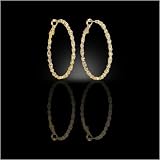 Gold Pave Oval Shaped Estate Hoop