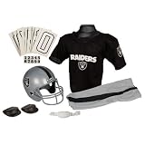 Oakland Raiders Youth NFL Deluxe Helmet and Uniform Set (Medium)