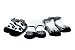 3 Pair 0-6m Black Mary Jane Party Socks- Baby Emporio