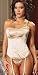 Champagne Chandelier Satin Beaded Corset with Matching Neckband, Thong and Stockings