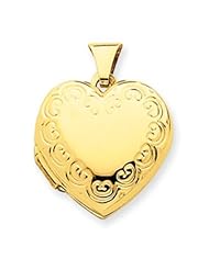 14k Gold Domed Heart Locket