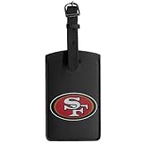 NFL San Francisco 49ers Black Leatherette Printed Logo Bag Tag