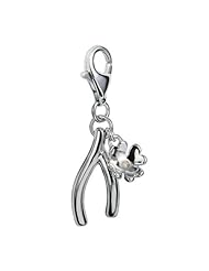 Hot Diamonds Wishbone Charm, Sterling Silver