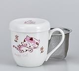 蓋付マグ　アミ付　ネコ　【蓋付マグ】