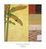 Collage with Banana Leaves IV ists Art Poster Print by Julieann Johnson, 24x25