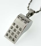 Cz Gemstone Whistle Shapes Stainless Steel Pendant