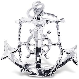 Sterling Silver 925 Authentic Jesus on Anchor Charm. Adjustable Fit with High Quality Finish. Plus Free Special Gift Pouch.