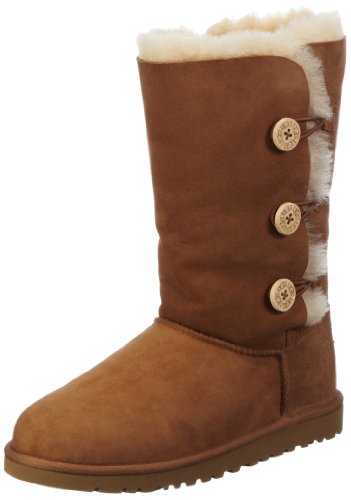 UGG-« Bailey Button Triplet Boot Kids Size 3, Chestnut