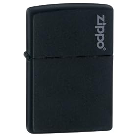 Zippo Logo Black Matte Pocket Lighter: Sports &amp; Outdoors