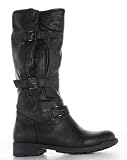 Womens Ladies Flat Wide Calf Boots Leg Black Knee High Boots Size 3 4 5 6 7 8