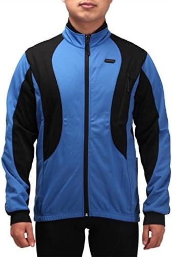 RIPOSTE Men's Winter Warm Fleece Cycling Cloth Outdoor Sport Jacket Blue Size S