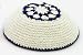 Jewish Knitted Blue & White Kippah