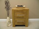 Light Solid Oak - 2 drawer end table 002