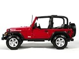 2004 Jeep Wrangler Rubicon diecast model car 1:18 scale die cast by Maisto - Red by Maisto