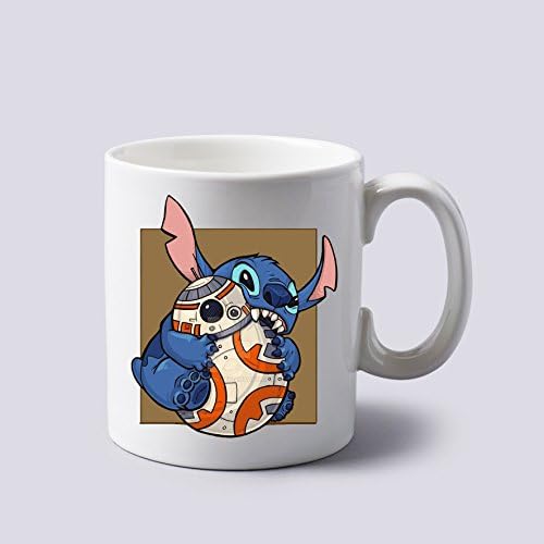Star Wars Bb8 Ohana Lilo and Stitch Mug Cup Two Sides 11 Oz Ceramics
