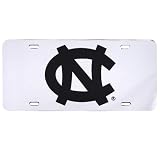 North Carolina Tar Heels Etched Silver Mirror License Plate