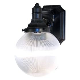 Adjusta-Post Everstone One-Light Outdoor Sphere Inverted Wall Sconce, Black with Clear Acrylic Beveled Lens #S26VC-BK