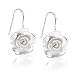 Olive N Figs Sterling Silver Blooming Rose Dangle Earrings