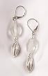 Ice Recycled Glass w/Silver Drop Earrings