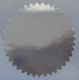 2 Serrated Edge, Shiny Silver Foil Seals, Roll of 500