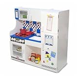 Kid Sized Wooden Kitchen Bundle w Pizza, Groceries, Pots & Pans by Melissa and Doug