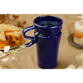 Ceramic Travel Coffee Mugs - Blue Coffee Mug by CoffeeCakes.com