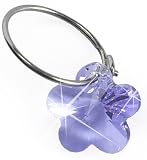 Nickel Free Swarovski Flower Dangle, Violet