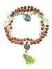 Lucky Mala Beads Hope Stone Green Jade Rudraksha Prayer Mala Heart Throat Chakra 108+1