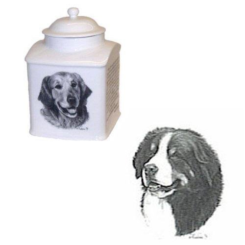 Bernese Mountain Dog Memorial Urn by Porcelain by Rosalinde (8in)