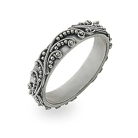 Sterling Silver Stackable Ring in Bali Design: Eve's Addiction: Jewelry