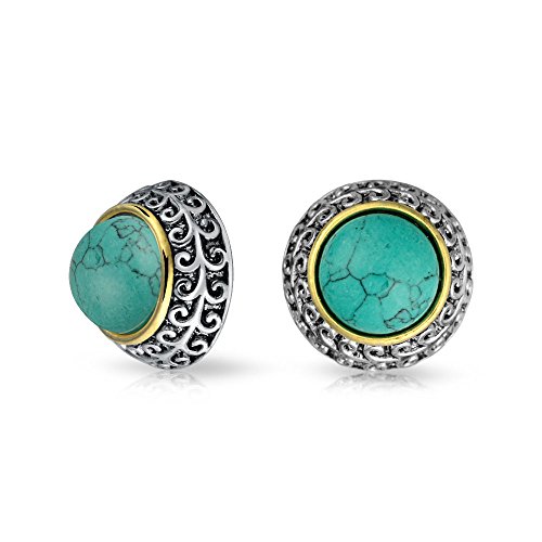 Bling Jewelry Bali Style Braided Two Tone Dome Clip On Earrings Rhodium Plated