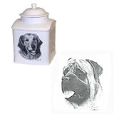 Mastiff Memorial Urn by Porcelain by Rosalinde (7' tall)