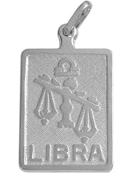 14 Karat White Gold Libra Zodiac Pendant with Chain
