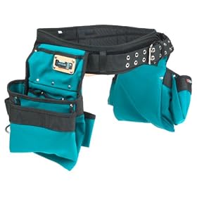 Custom Leathercraft 5605L Teal, 18-Pocket, 5-Piece, Professional Carpenters Combo