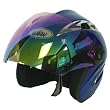 Motorcycle Street Bike Open Face 3/4 Adult Helmet Blue