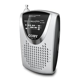 COBY CX-17 Mini AM/FM TV Weather Band Pocket Radio with Speaker