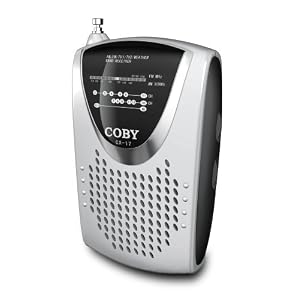 COBY CX-17 Mini AM FM TV Weather Band Pocket Radio with Speaker by Coby