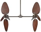 Fanimation FP240OB-B5080CP-EP36OB Palisade Oil-Rubbed Bronze Ceiling Fan with Cairo Purple Wide Oval Wood Blades
