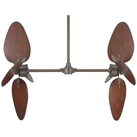 Fanimation FP240OB-B5080CP-EP36OB Palisade Oil-Rubbed Bronze Ceiling Fan with Cairo Purple Wide Oval Wood Blades