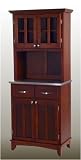 Review Home Styles  / Homestyles Buffet Server w/ 2 Glass Door Hutch 5001-0073-72 Cherry Finish w/ Stainless Steel Server Top
