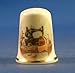 Porcelain China Collectable Thimble - Vintage Sewing Table -- Free Gift Box