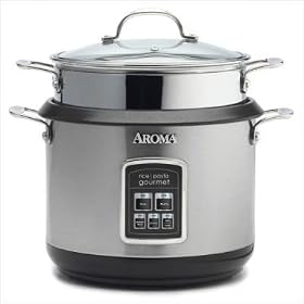 Aroma ARC560 Forte 10-Cup Pasta Gourmet Dry Rice Digital Cooker in Stainless Steel