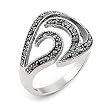 Abstract Marcasite Ring
