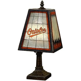 Baltimore Orioles 14-Inch Art Glass Lamp