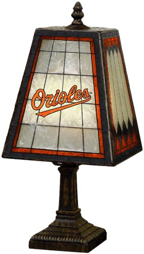 Baltimore Orioles 14-Inch Art Glass Lamp
