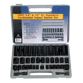 Carrera Precision ME6429 38 Piece SAE METRIC Impact Complete Set Shallow & Deep