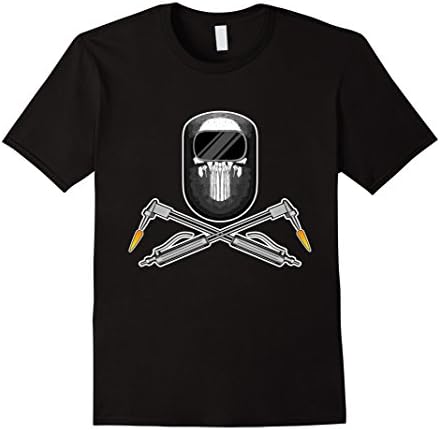 Men's Welding Skull Mask and Torches T-Shirt 2XL Black