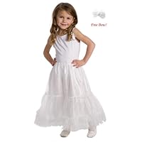 Little Adventures Fullness Slip Skirt for My Cute Dressups Princess Dress Up Costumes, size Large (5-7), w/ Free Bow